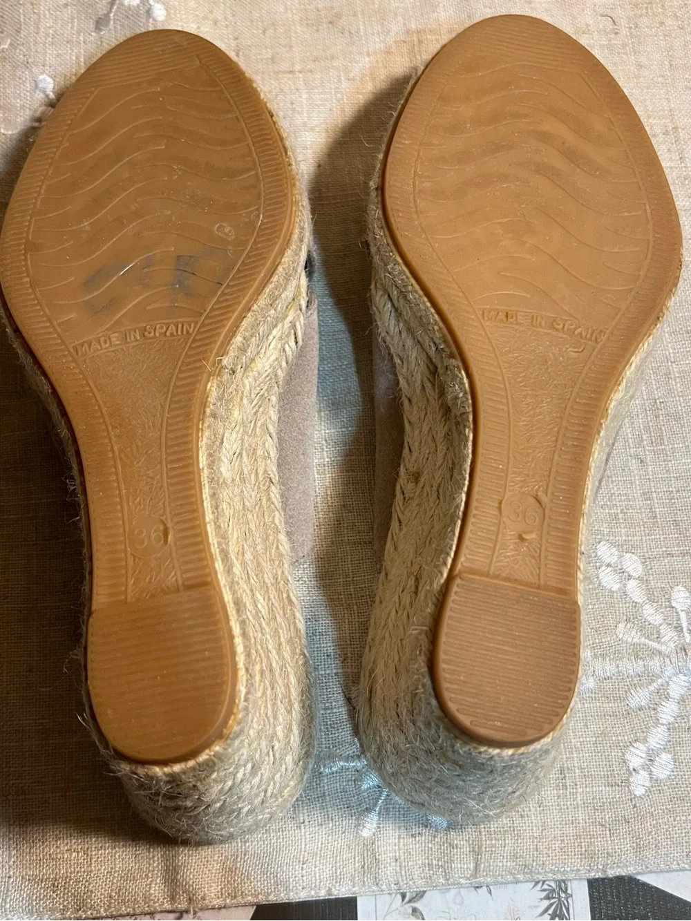 Paseart Sz 6 Womens Made in Spain Crossband Wedge Espadrilles Sandals New